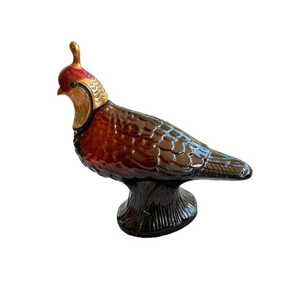 Vintage Glass Quail Bird Figurine Statue - Empty Bottle - Picture 3 of 7